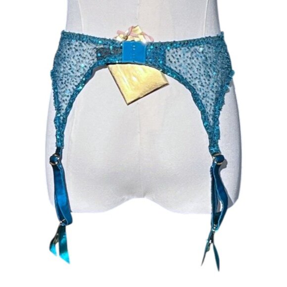 Agent Provocateur Soirée Czarinah Blue Sequin Suspender Garter - Picture 10 of 12